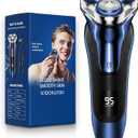 Electric Razor for Men, Electric Shaver for Men Face, Waterproof Wet Dry Rechargeable with Pop Up Trimmer Blue