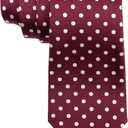 Polka Dot Tie for Men, Black and White Skinny Tie for Formal Wedding Business Casual Cosplay Graduation (Red)