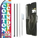 Cotton Candy Sign Swooper Feather Flag Pole Kit,Include 12 ft Flagpole and 8 ft Banner,Heavy Duty Ground Mount Stake and Portable Travel Bag