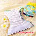 Cloth Diapers 6 Pack with 6 Inserts & 1 Wet Bag - Waterproof Cover, Washable, Reusable & One Size Adjustable Pocket Diapers for Newborns and Toddlers (Bear Set), One Size