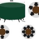 100 x 75 cm, Green, Outdoor Furniture Cover – Round, Tear Resistant 420D Oxford Fabric, Waterproof, All Weather Protection 24/7, Suitable for All Seasons, for Garden and Patio Furniture