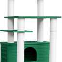74 Inches Tall Outdoor Weatherproof Cat Tower, Multi-Level Cat Tree, Large Cat Condo with PVC Board and Cat Scratching Posts, for Outside and Indoor Cat Houses