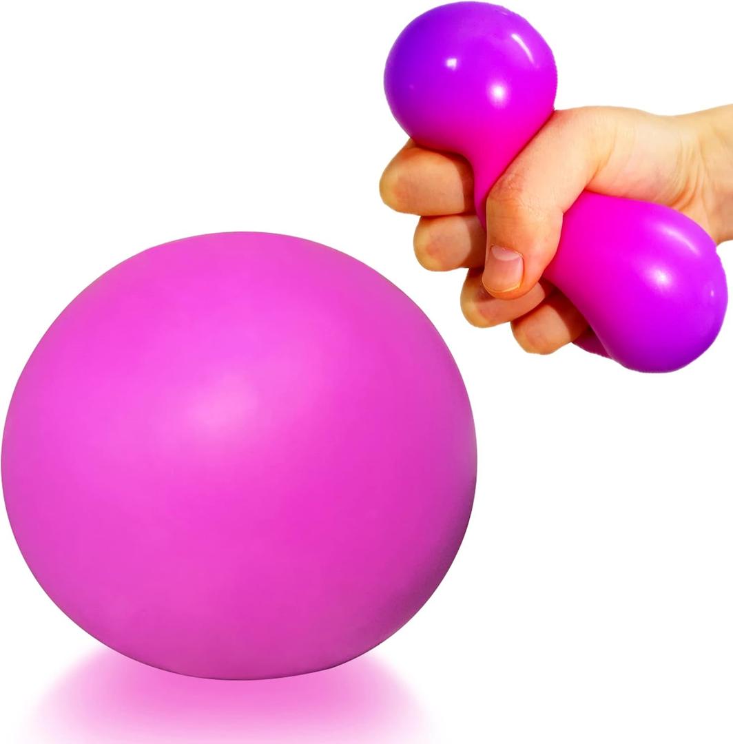 Squishy Dough Ball Fidget Toy (1 Pack) Stretchy Stress Balls for Kids and Adults, Cute and Soft Color Changing Stress Ball Squeeze Toys, Squishy Ball, Ideal for Teens Anxiety, Autism, ADHD (Purple)