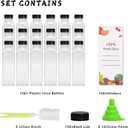 OBKJJ Plastic Juice Bottles 150 pcs 16 oz Empty Plastic Water Bottles with Caps Reusable Clear Beverage Containers for Drinking, Juicing, Smoothie, Water with 2 Brushes, 2 Funnels (16-OZ)