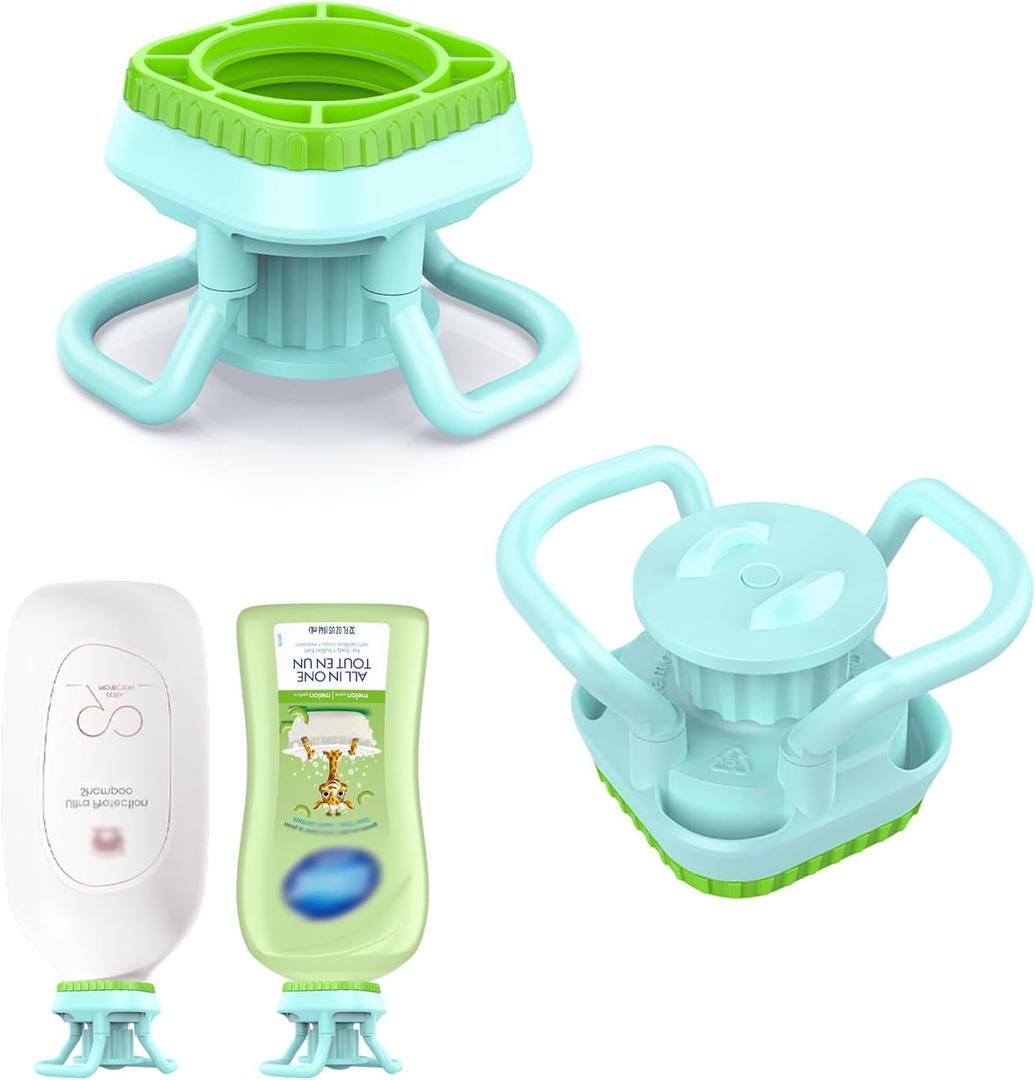 Flip Bottle Emptying Kit - 2 Pack Bottle Emptying Caps Fits Most Plastic Bottles, Lotion Bottles Caps to Get The Last Drop of Shampoos, Lotions, BPA-Free & Food-Grade, No More Wastes, 2 Caps 28mm