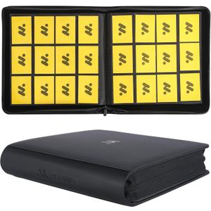 Card Binder 12 Pocket,Trading Card Binder Holds up to 1200 Cards with 50 Sleeves,Zipper Card Holder Album Compatible with TCG Card/Game Cards/Sports Card (Black)