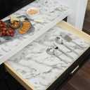 MelunMer Drawer Shelf Liners for Kitchen Cabinets Non-Adhesive 17.3 in X 23.62 Ft, Strong Grip Non Slip Bathroom Cupboard Liner Drawers, Shelf Paper Thick Easy to Clean Waterproof/Washable Grey Marble