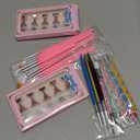 YOOVR Nail Art Tools Set, Nail Stand for Press on Holder for Painting Nails, Nail Art Brushes, Liner Brushes, Nail Dotting Tool, Must Haves Design Tools Supplies Kit for Nail Tech & Beginners (Pink)