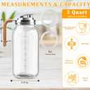 Glass Pitcher With Lid,304 Stainless Steel Lid,2 Seal Ring,64 oz(2 Quart/1.8 Liter),Mason Jar Cold Brew Water Iced Tea Brewing Breast Milk Pitcher,Sun Tea Glass Jar For Outside,Pitchers For Drinks (Brown)
