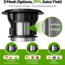 ECOSELF 3-in-1 Cold Press Juicer with 3 Filters (For Juice/Sorbet/Nut Milk), With 6.0" Extra-Large Mouth Feed Chute for Vegetables & Fruits, Juicer Machines Large Capacity & Easy to Clean, With Brush