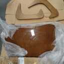 Mid-Century Modern Coffee Table - Triangle Glass Top Natural Wood Base Triangle Coffee Table for Living Room Patio Office Abstract End Tables (Large 45 * 32.3 * 15.7, Walnut/Brown)