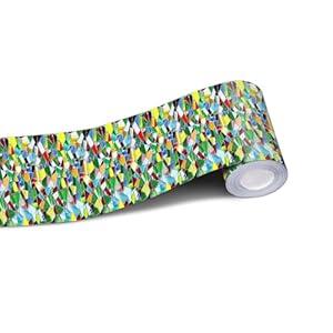 IVN Wallpaper Border Peel and Stick Wall Decorative Abstract Mosaic Print Trim Self Adhesive Border for Walls Mirror Frame Accent Strip for Bedroom Kitchen LivingRoom 4x196 Inch