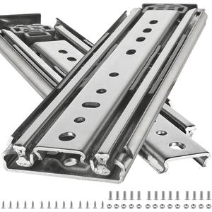 Heavy Duty 28" Drawer Slides, Full Extension Ball Bearing, 500LB Capacity | 76MM Width, 3-Section Design, Industrial Grade Steel, Smooth & Quiet Operation, for Workshop, Garage, Kitchen Cabinets