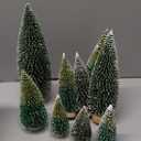9Pcs Mini Christmas Trees Christmas Decor Artificial Christmas Decorations with 4 Sizes, Christmas Tree Bottle Brush Trees Christmas Table Decorations (Green Silver)