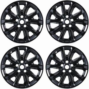 17" 4pcs Gloss Black Wheel Skins for 2018-2021 Chevrolet Equinox, ABS Wheel Skins Covers Compatible for 18-21 Equinox Wheels - Auto Tire Replacement Cap Cover