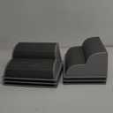 2-Step Modular Dog Ramp - Portable Non-Slip Stairs for Small Dogs with High Support, 9.5" D Lightweight Plastic Pet Steps Fits Staircase Indoor, Ideal for Elderly Injured Pets (6-Pack, Grey)