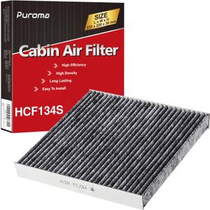 Puroma Cabin Air Filter with Activated Carbon, Replacement for CP134, CF10134, Honda & Acura, Civic, CR-V, Odyssey, CSX, ILX, MDX, RDX, AT134 (1 pc)