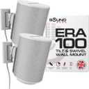 Sound Bass ERA100 Wall Mount Bracket, Tilt and Swivel, White, Twin (2pcs), Compatible with Sonos ERA 100, Effortless Installation, Includes Mounting Kit, Double, Pair