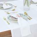 PurpleEssences Set of 12 Hemstitch Cloth Dinner Napkins 100% Cotton - Soft Durable Washable - Ideal for Wedding Fall Thanksgiving - Perfect Everyday Use Table Linen 18x18 - White
