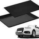 Uiifan 1 Set 27'' x 20''x 1.4'' Oil Drain Drip Pan for Car with Square No Splatter Pad Oil Drip Tray with Mat for Under Car Transmission Garage Automotive Driveway to Keep Floor Clean, Black