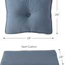 Sunbrella Deep Seat Cushion Set Seat & Back Cushions for Patio Chairs, Sofas & Loveseats Fade Resistant Outdoor Fabric, Ties, Zippered Cover, Cord Trim, Spectrum Denim