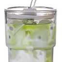 BLUEPOLAR 13oz/400ml Tumbler Water Glass, Cups with Straw and Lid Sealed Carry on for Coffee, Iced Tea, Thick Wall Insulated Glass Cup(white)