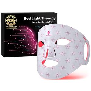 Red Light Therapy for Face, Portable LED Face Mask Light Therapy with Remote, 660nm & 850nm Near Infrared Red Light Mask with Timing Function, Reduced Wrinkles, Rejuvenating, Anti-Aging, at Home