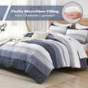 Litanika Queen Comforter Set Black Blue - 3 Pieces Lightweight Fluffy Bedding Comforter Sets, All Season Down Alternative Comforter (1 Comforter, 2 Pillowcases)