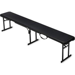 Amazon Basics 6ft Folding Bench for Indoor & Outdoor Use with Carrying Handle, Black