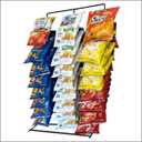 Snack Rack Countertop Display Stand, 3 Rows, 45 Clips, Black, Metal, Hang Chips, Snacks, Candy at Retail, Great for Parties and Events,1 Pack