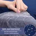 hyha Waterproof Couch Cushion Covers, Stretch Sofa Couch Seat Slipcover for Dog Washable, Non-Slip Waterproof Outdoor Cushion Covers for Patio Furniture Replacement (1 Piece for Large, Navy)