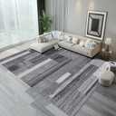 Modern Geometric Grey Area Rug, Soft Machine Washable 8x10 Rug, Non-Slip, Non-Shedding, Durable and Easy-Care, Perfect for Living Room, Bedroom, Dining Room.