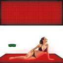 Red Light Therapy Large Mat for Whole Body Relief 71''x31'' Infrared Therapy Blanket 1280pcs Beads 660nm 850nm Red Infrared Therapy for Full Body Parts Relief at Once