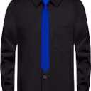 Boys Long Sleeve Button-Down Dress Shirts with Tie: 2 Fabrics (Stretch/Standard) & 2 Fits (Regular/Husky) (14, Black)