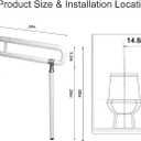 MYOYAY 24In Toilet Safety Rails Wall Mount Floor Support Foldable Toilet Grab Bar Handicap Grab Bars Rails Non-Slip Stainless Steel Flip Up Grab Bar Fluorescent Handrails for Seniors Disabled Pregnant