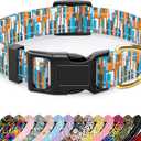 Reflective Dog Collar for Extra Small Dogs, Cute Boho Adjustable Heavy-Duty Nylon Puppy Collar for Boy and Girl Female, Soft Pet Accessories with Quick Release Buckle, Colorful Spliced (XS (Neck 8-12", Width 5/8"))