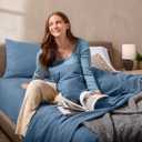 Bare Home Super Soft Fleece Fitted Sheet - Queen Size - Extra Plush Polar Fleece, No-Pilling - Deep Pocket - All Season Cozy Warmth (Queen, Dusty Blue)