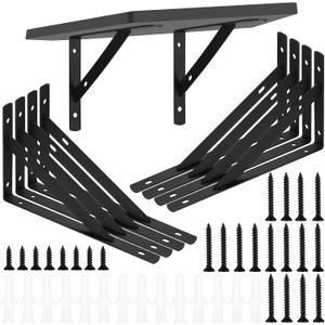 Heavy Duty Shelf Brackets - 8 Pcs Metal Wall Mount L Shaped Shelves Support Angle Brackets (7.87x4.72 inch)