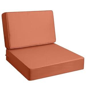 AAAAAcessories Outdoor Deep Seat Cushions, Foam Pillow, Fade-Resistant, Waterproof Patio Furniture Replacement Cushions, 24" x 24" x 5", Rust