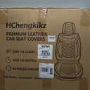 HChengkikz Nappa Leather Car Seat Covers Full Set, Black Car seat Protector 5 Seats, Waterproof Car Seat Cushion, Universal Automotive Seat Covers Fit for SUV Truck Pick-up Sedan, Front and Rear