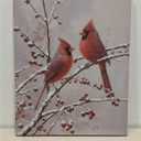 Ebroniah Christmas Cardinal Red Bird Wall Art, Winter Snowy Branches Festive Canvas Wall Art Decor for Living Room, Rustic Vintage Prints Framed Artwork for Walls Bedroom Kitchen Home 12x15in