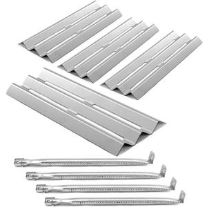 Grill Replacement Parts for Napoleon LEX485/605/730 LE LD485 Series Grills S81001, 4 Pack Grill Burner and Heat Plates, Stainless Steel (Burner and Heat Plate-4)