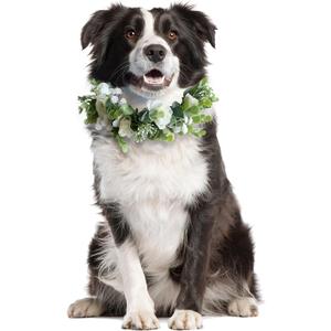 Sysmashing Dog Wedding Flower Collar, Dog Flower Collar, Rose Flower Crown, Flower Crown, Dog Wedding Collar, Flower Dog Collar, for Weddings Flower Ring Pets Cats and Dog, Pet Photo Prop