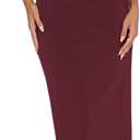 Women's Lace Splicing Cutout Maxi Dress Square Neck Sleeveless Bodycon Long Dress with Sheer Corset (M)
