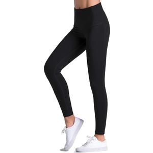 Dragon Fit Compression Yoga Pants Power Stretch Workout Leggings with High Waist Tummy Control (Large, Black/Full Length)