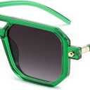 FEISEDY Vintage Square 70s Flat Aviator Sunglasses Women Men Classic Retro Stylish Frame UV400 Sunglasses B2622