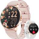 Smart Watch for Women Android/iPhone, 1.32" AMOLED Screen Smartwatch with Answer/Make Call/Fitness Tracker/Heart Rate/SpO2/Sleep Monitor/110+ Sport Modes, 2 Bands