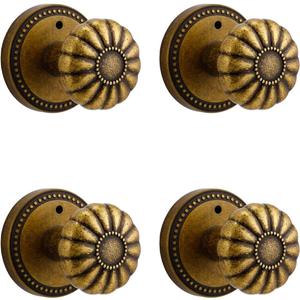 Antique Brass Door Knobs Interior Privacy Door Knob for Bedroom and Bathroom,Zinc Alloy 4 Pack