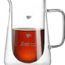 Double Wall Glass Coffee Carafe - 400ML/14oz Small Coffee Decanter Coffee Server for Pour Over, Coffee Pot, Borosilicate Glass For Coffee, Tea, Whiskey, Cocktails & All Beverages