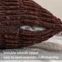 Pack of 2 Corduroy Decorative Throw Pillow Covers 18x18 InchSoft Boho Striped Pillow Covers Modern Farmhouse Home Decor for Sofa Living Room Couch BedDark Brown